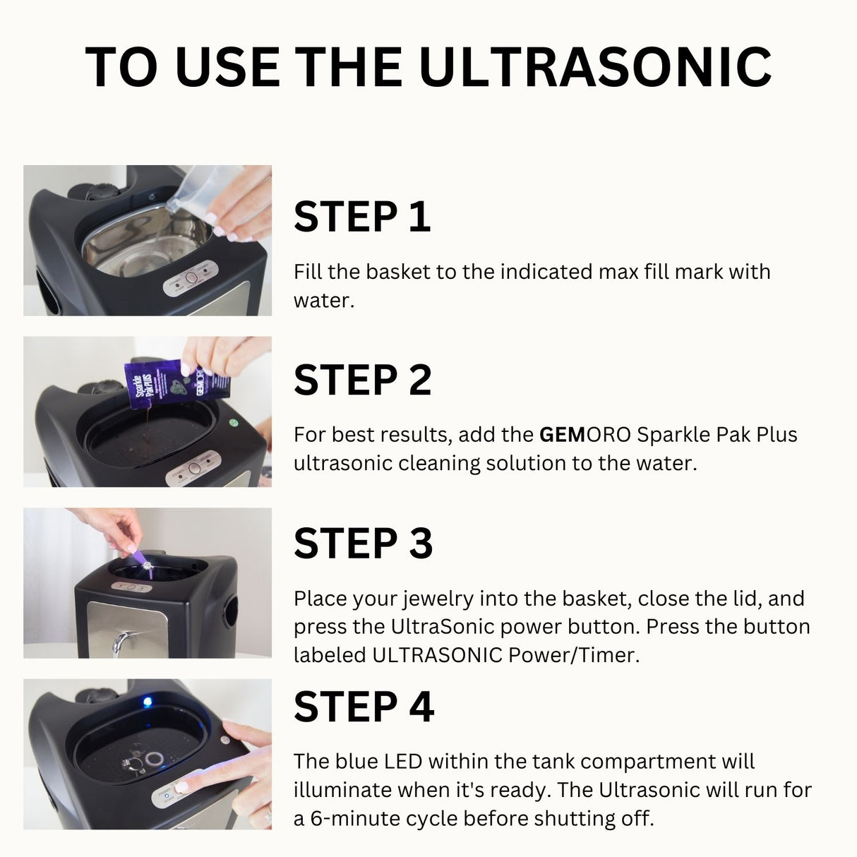 GEMORO UltraSpa Professional Jewelry Cleaning System