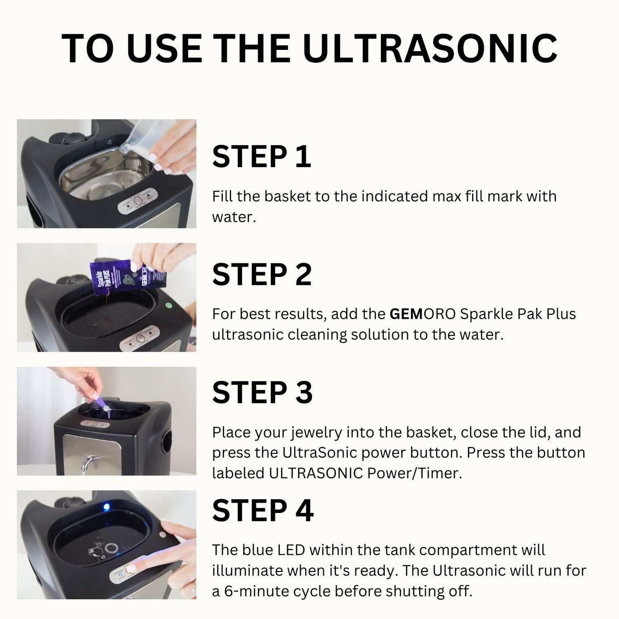 GEMORO UltraSpa Professional Jewelry Cleaning System