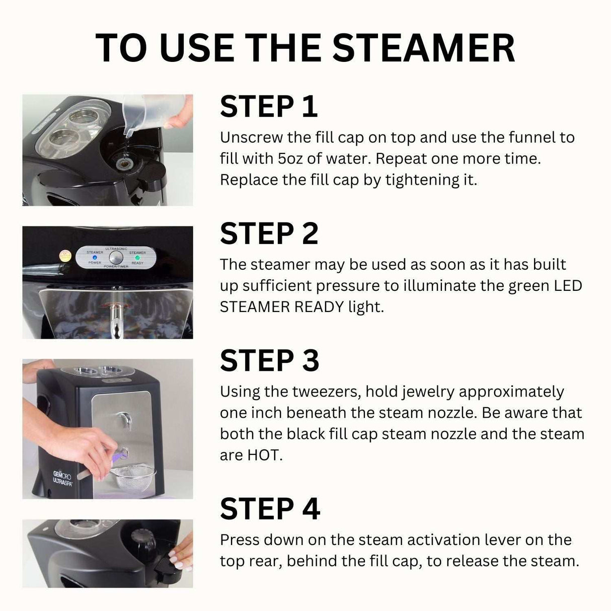 GEMORO UltraSpa Professional Jewelry Cleaning System