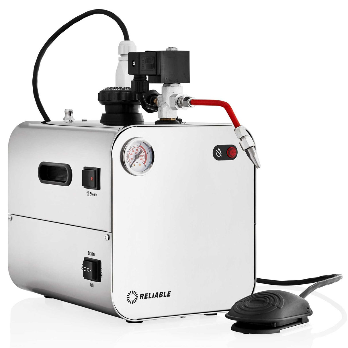 RELIABLE 2.2L Jewelry Steam Cleaner with adjustable nozzle and foot pedal for professional chemical-free cleaning