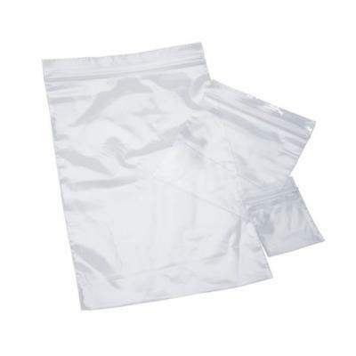 3x3 inch clear plastic reclosable bags in various sizes for jewelry and bead storage, with self-locking seals to protect contents from moisture and dust.