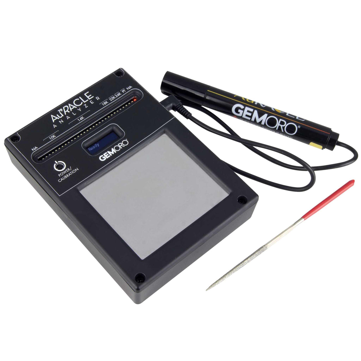 GEMORO AuRACLE Analyzer professional gold and platinum tester with pen probe and LED display for accurate karat verification