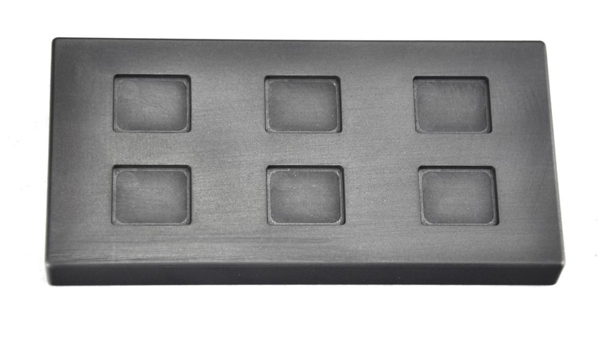 10 gram multi cavity silver rectangular graphite ingot mold with six cavities for batch casting
