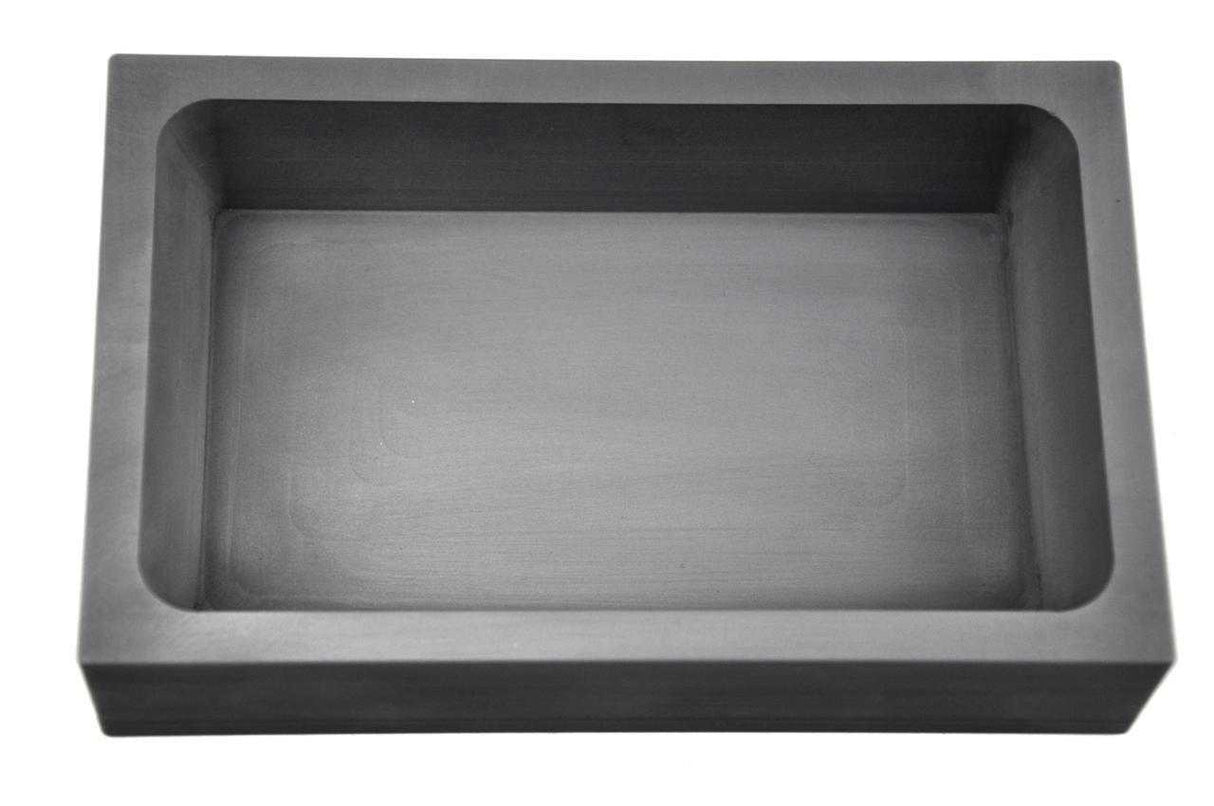 100 Troy Ounce Silver rectangular graphite ingot mold with high-density fine grain for precise silver casting