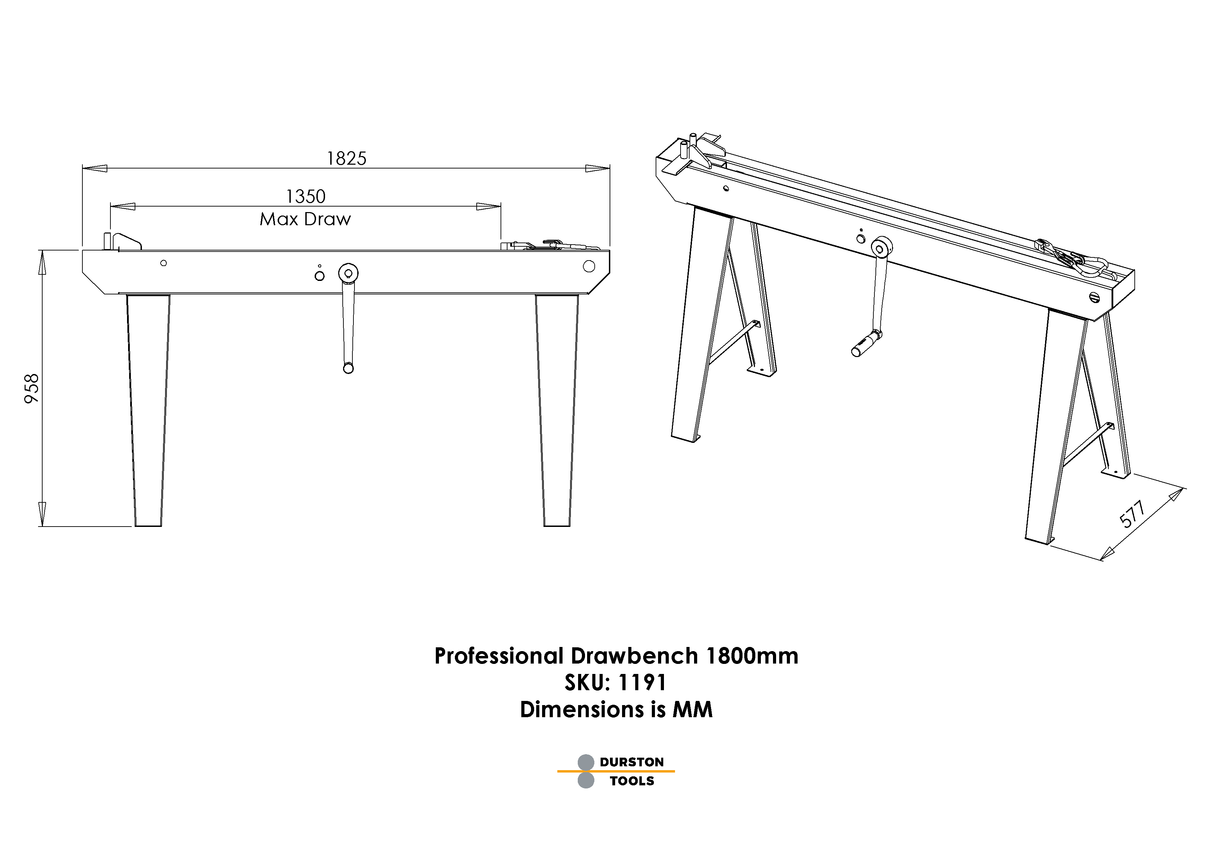 Durston 1191 DDB 1800 Draw Bench 72"