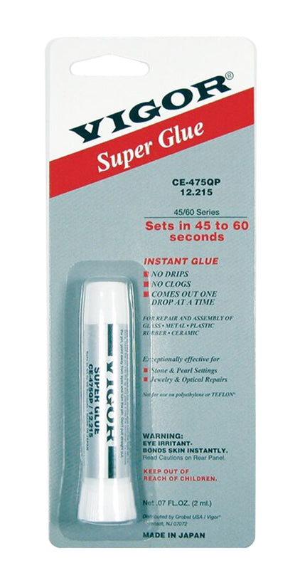 Vigor™ Super Glue 40/60 Series 2g instant adhesive for metals, plastics, rubber, ceramics, and glass with fast bonding and high chemical resistance
