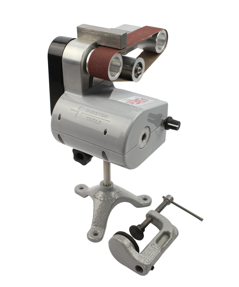 Durston 1421 Belt Sander with dual voltage motor and US plug for precision sanding and grinding in jewelry workshops
