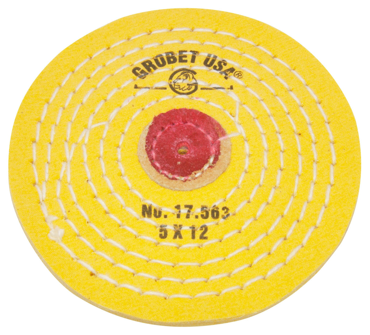 Knife-Edge Stitched Yellow Chemkote Muslin Buff 5 inch 12 ply for polishing and scratch removal