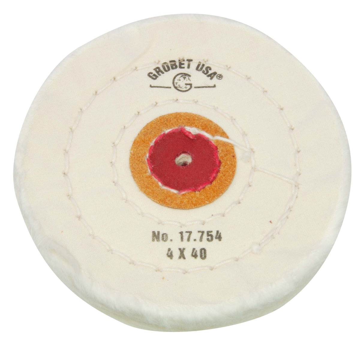 Finex Muslin 4-inch 40 ply buff pad with leather center for high-gloss finishing and professional detailing