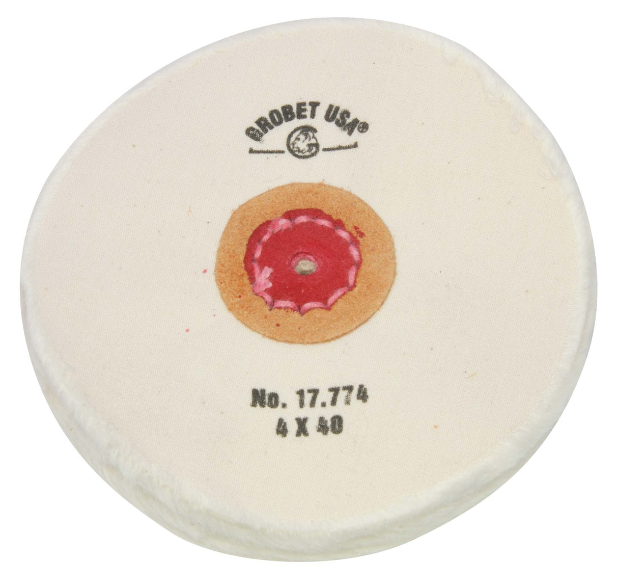 Finex Muslin Buff 4 inch 40-ply loose type polishing wheel with leather center for high-gloss finish