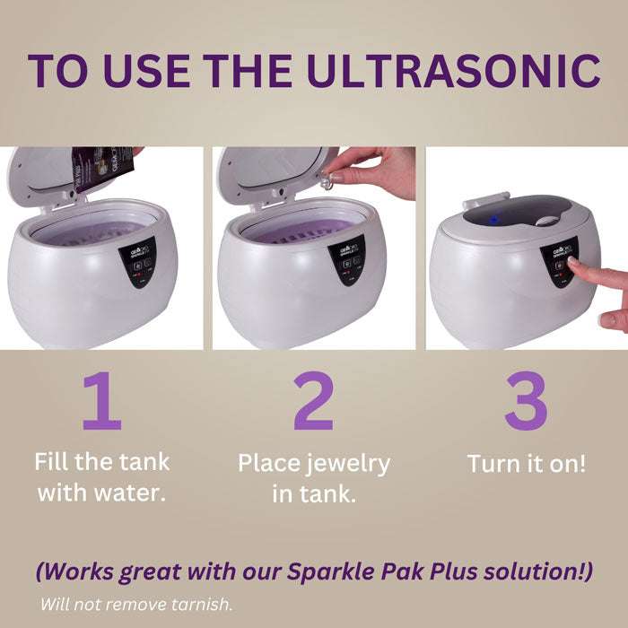 GEMORO Sparkle Spa Ultrasonic Jewelry Cleaner – White Pearl