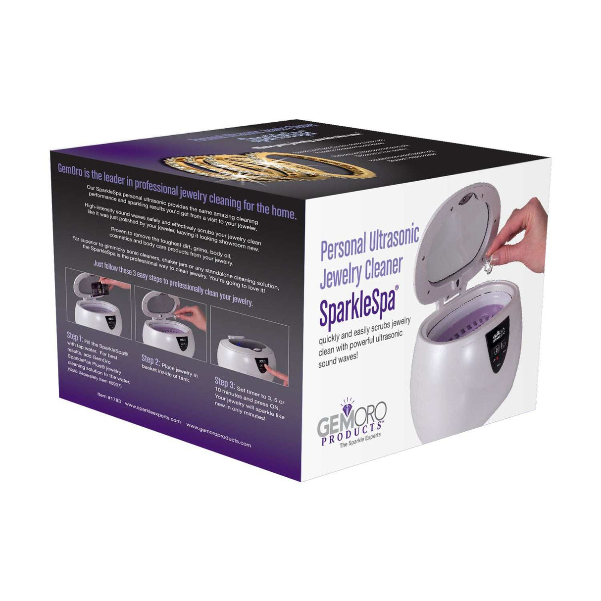 GEMORO Sparkle Spa Ultrasonic Jewelry Cleaner – White Pearl