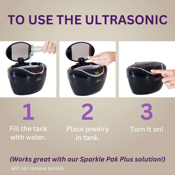GEMORO SparkleSpa Pro Deluxe Personal Ultrasonic Jewelry Cleaner