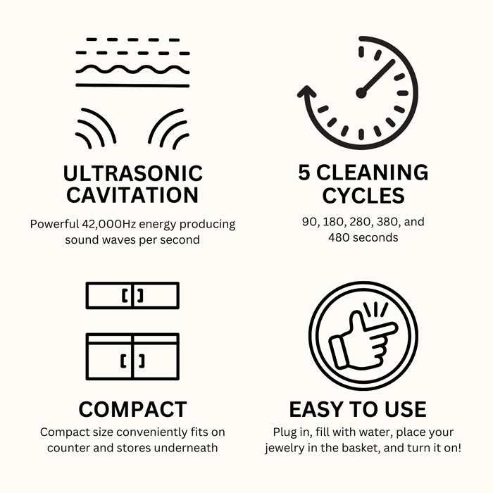 GEMORO SparkleSpa Pro Deluxe Personal Ultrasonic Jewelry Cleaner