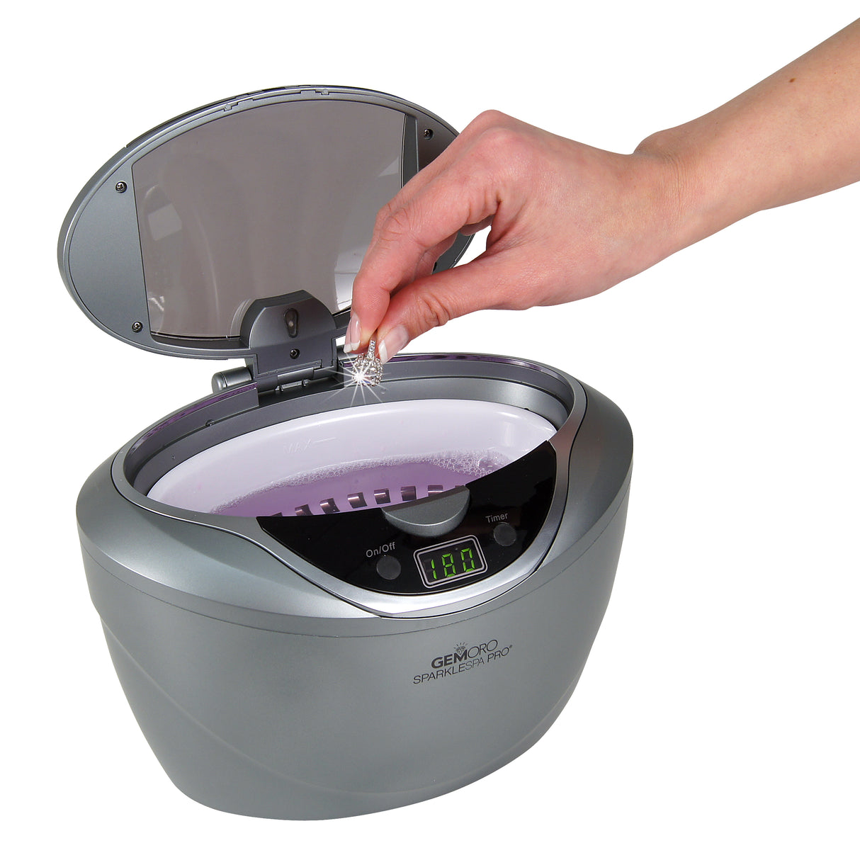 GEMORO SparkleSpa Pro Deluxe Personal Ultrasonic Jewelry Cleaner