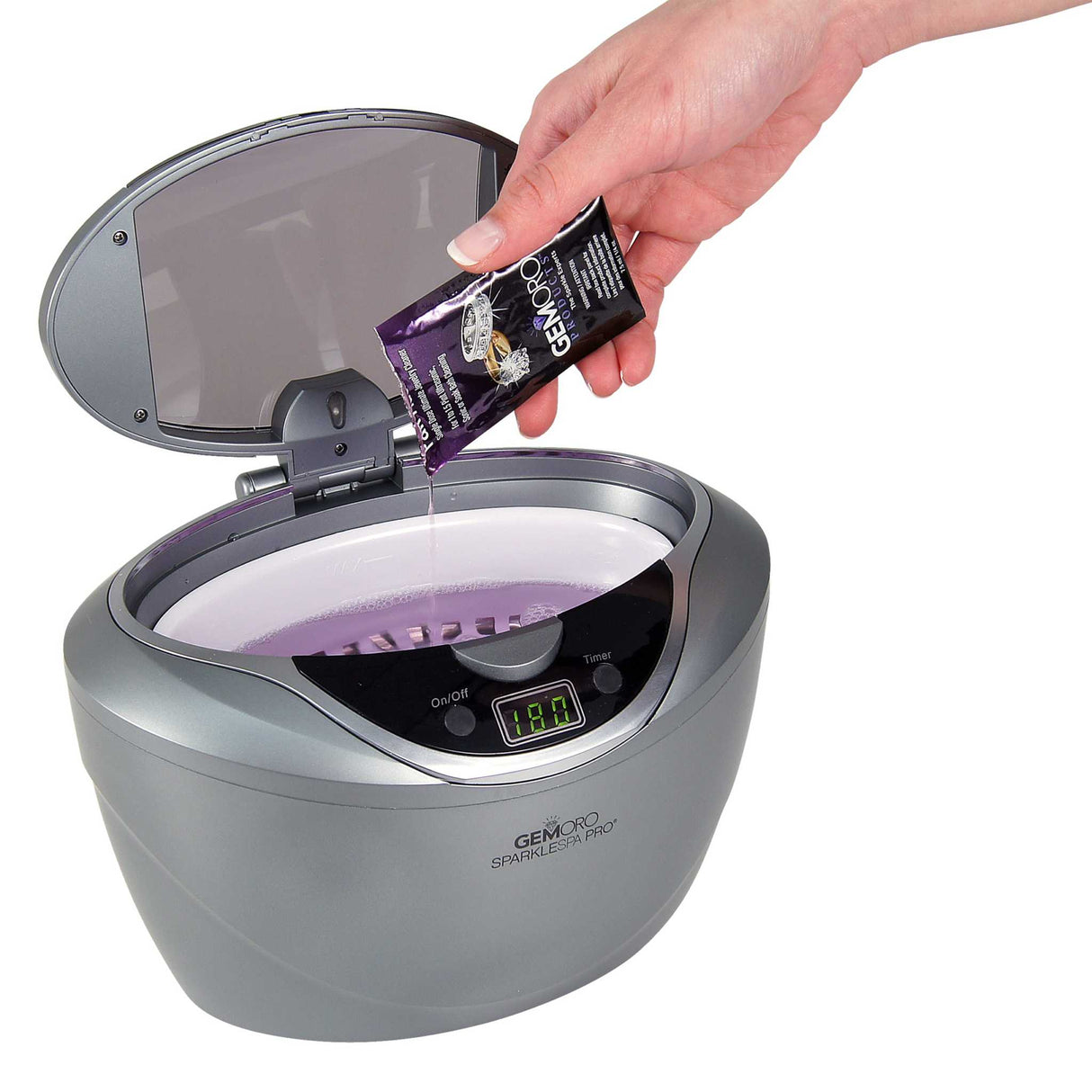 GEMORO SparkleSpa Pro Deluxe Personal Ultrasonic Jewelry Cleaner