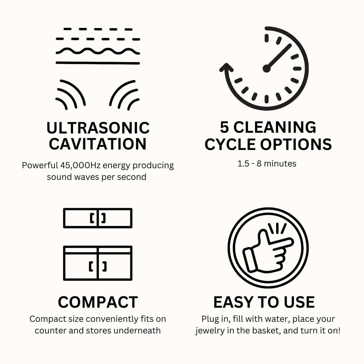 GEMORO LuxeSpa Personal Ultrasonic Jewelry & Eyeglass Cleaner