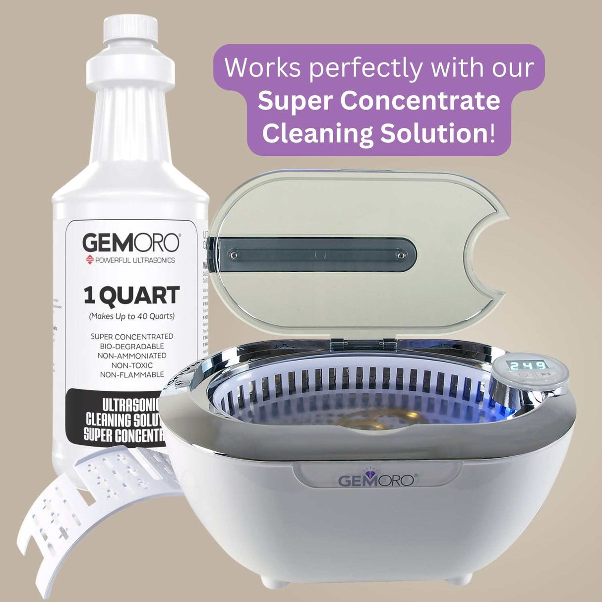 GEMORO LuxeSpa Personal Ultrasonic Jewelry & Eyeglass Cleaner