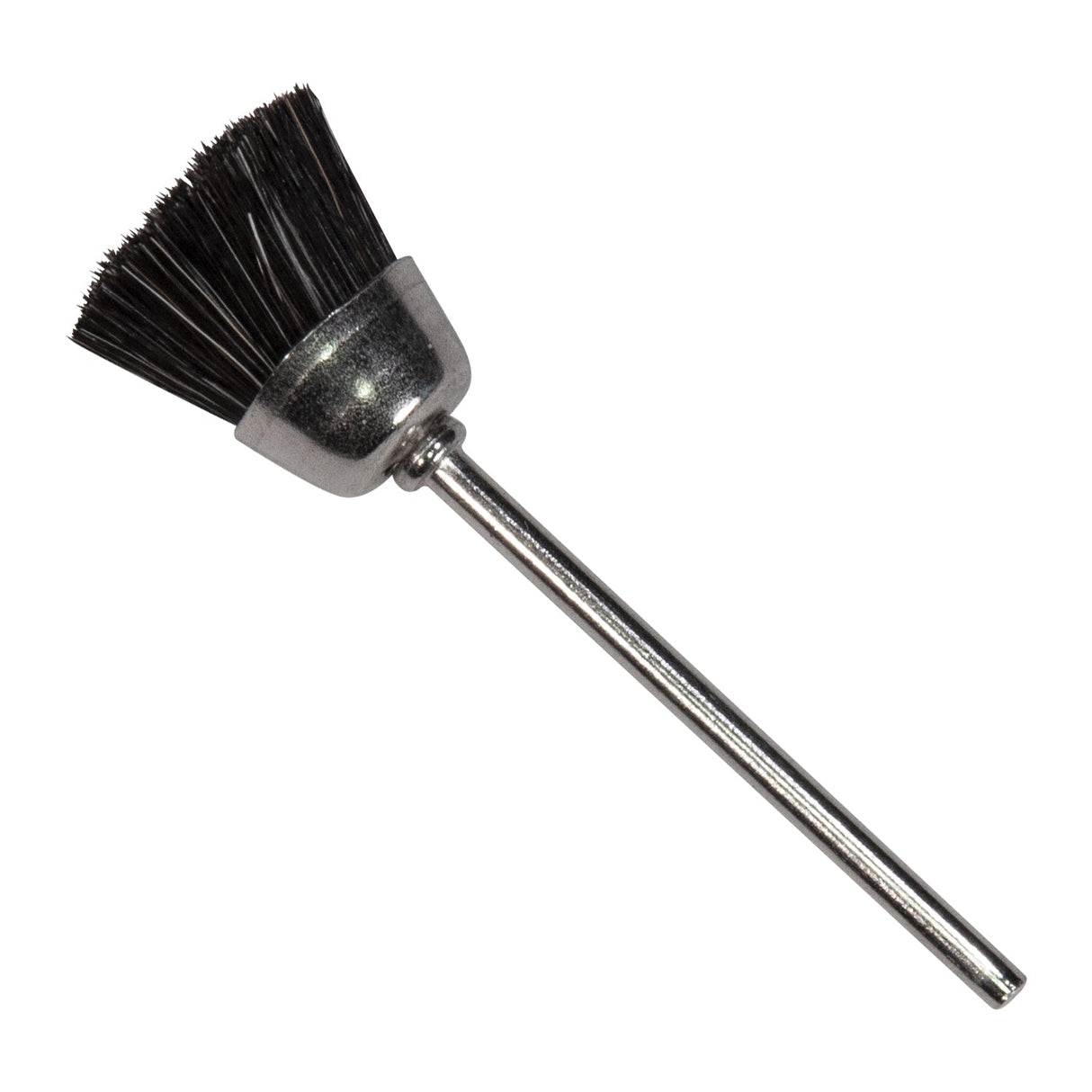1/2 inch soft cup bristle brush with 3/32 inch mandrel for delicate cleaning
