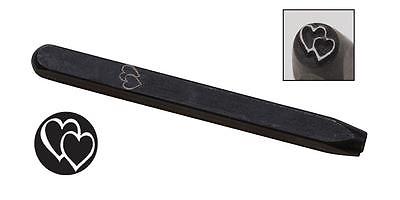 3/16" 5 MM Double Overlapping Heart Stamp Metal Marking Jewelry Charms Stamping