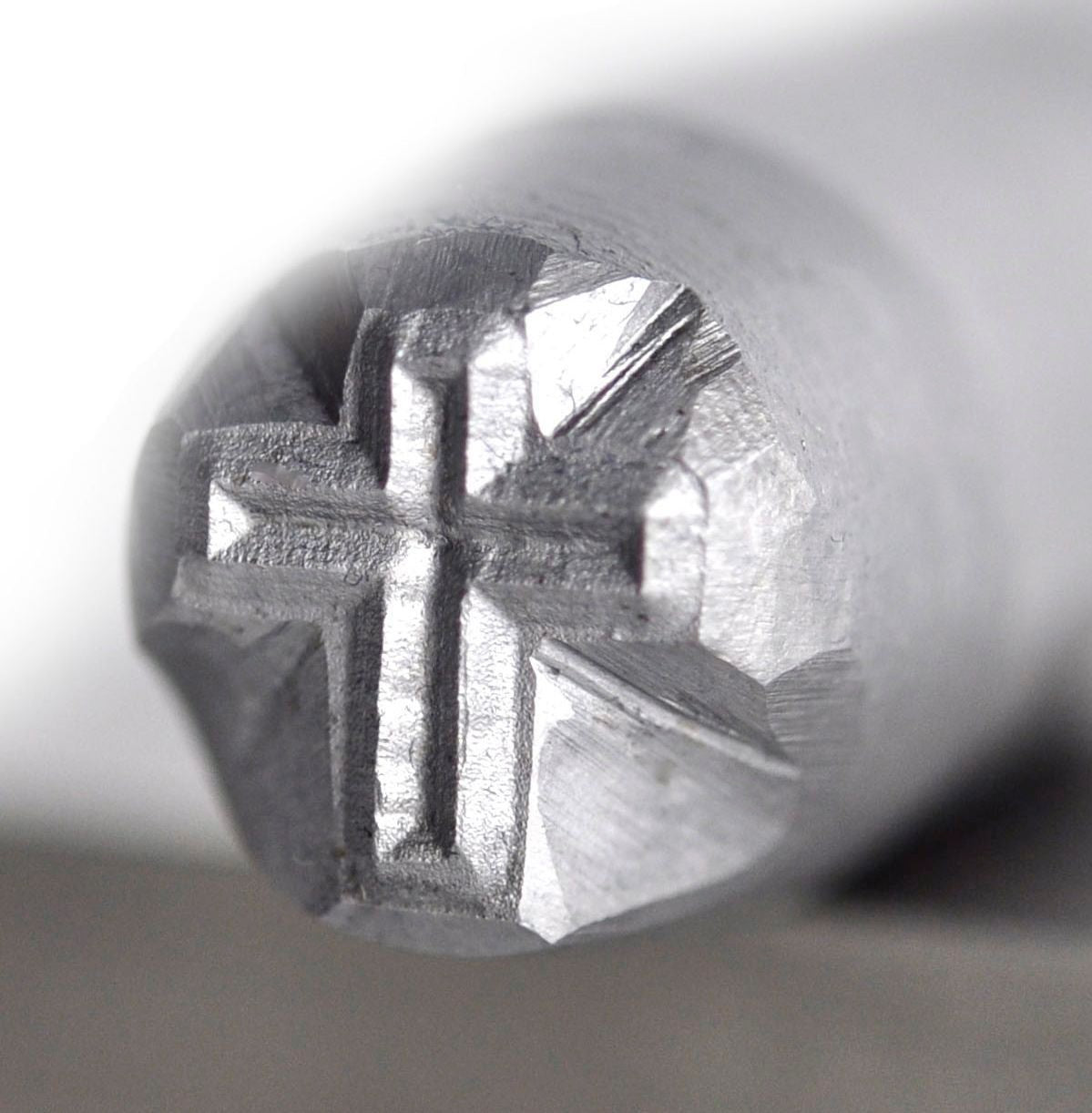 3/8" 9.5 mm Steel Cross Stamp by PMC Supplies