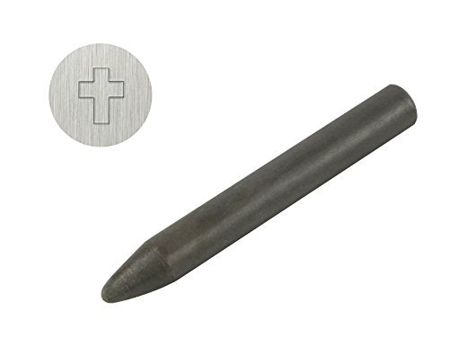 1/8 inch 3 mm steel cross stamp tool for precise marking in jewelry, leather, and crafts