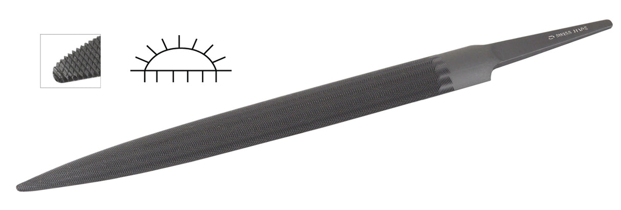 Glardon™ Vallorbe Swiss Half Round File 6" Cut 0 Coarse - LP1560