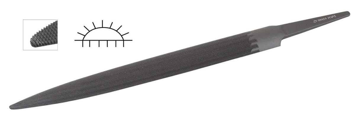 Glardon™ Vallorbe Swiss Half Round File 6" Cut 0 Coarse - LP1560