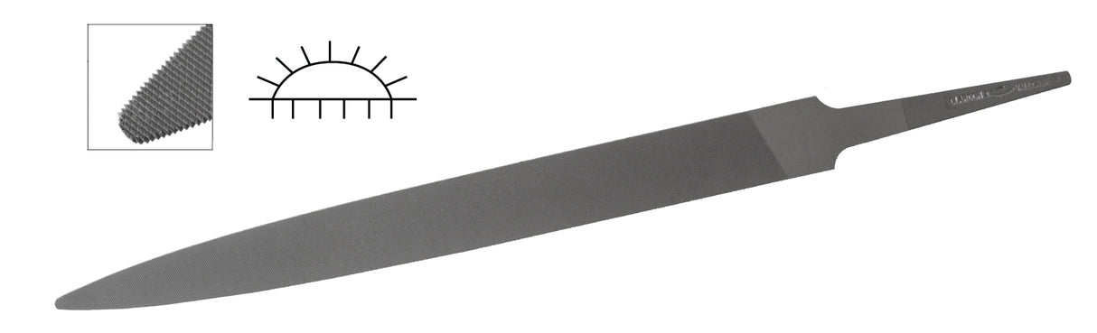 Glardon™ Vallorbe Swiss Half Round File 6" Cut 2 Medium - LP1560 by PMC Supplies