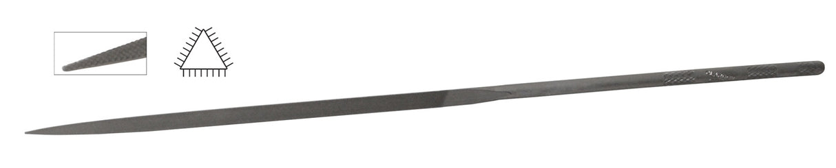 Glardon Vallorbe Swiss 7-7/8" Three Square Needle File Cut 2 Medium - LA2407 by PMC Supplies