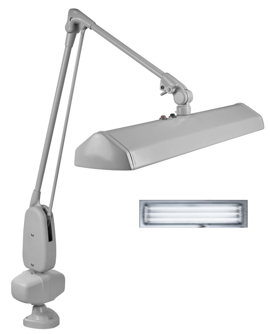 Dazor 3 Tube Fluorescent Light Clamp-Type Lamp - Gray, 110V with 43" Reach by PMC Supplies