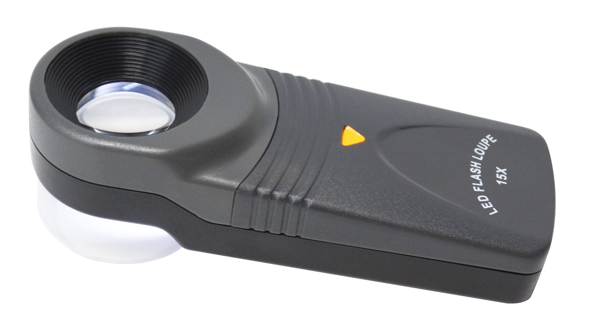 LED Flash High Power Loupe 15X magnification handheld magnifier with LED light for detailed inspection