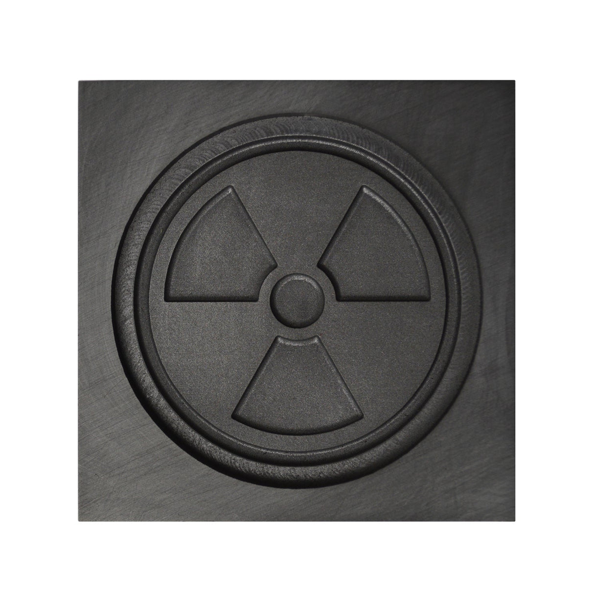 Medium Radiation Symbol 3D graphite ingot mold for metal casting with detailed relief and durable construction