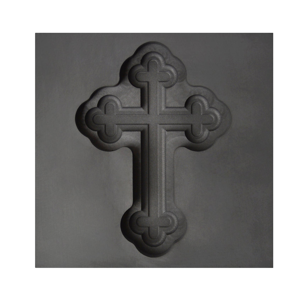 Large Botonee Cross 3D graphite ingot mold with detailed cross shape for metal casting