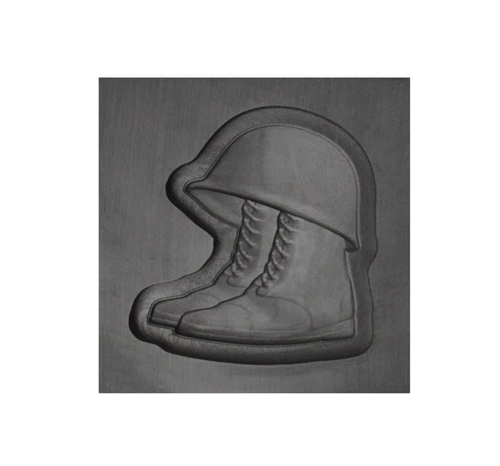 Small - Military Helmet and Boots 3D Graphite Ingot Mold by PMC Supplies