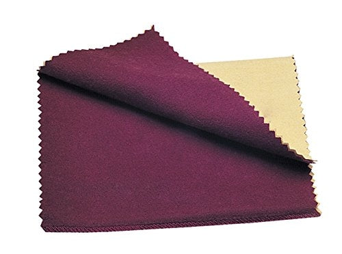 Rouge Jewelry Polishing Cloth 9x11 inch deluxe cotton with red rouge and soft flannel sides for jewelry care