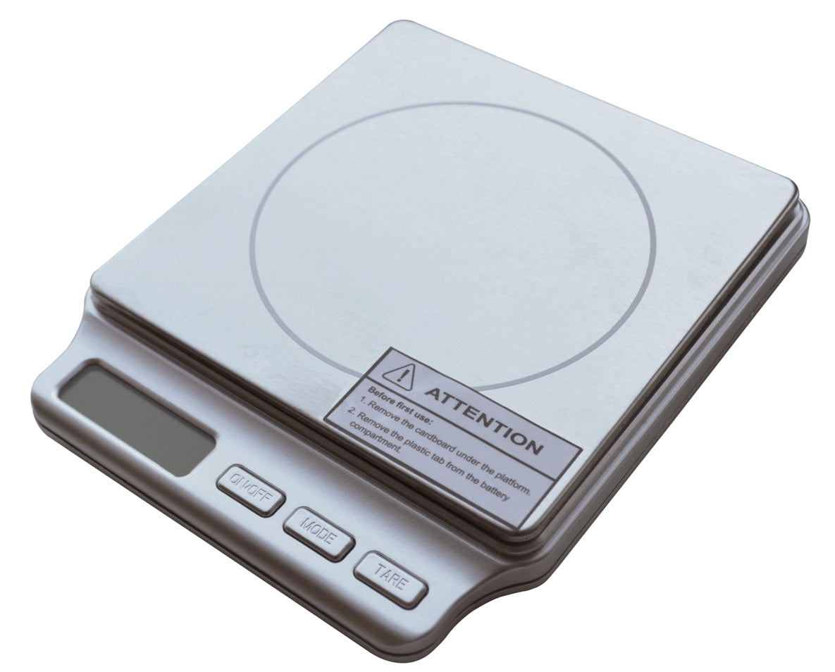 Professional Gold Scale with 500g capacity, 0.01g precision, stainless steel platform, LCD display, and compact design for jewelry weighing