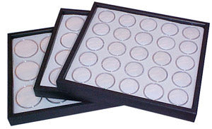 White Display Tray 25 - 1-1/4" Gem Jars by PMC Supplies