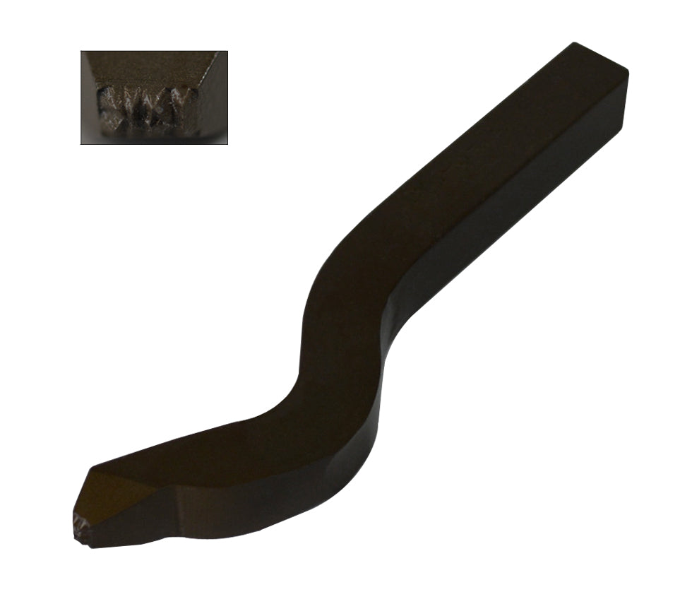 14K Bent Precision Stamp steel tool for accurate karat metal stamping on curved surfaces