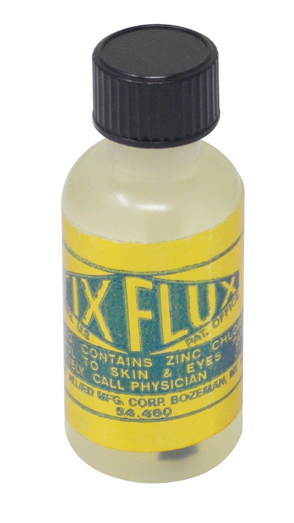 1/2 Oz Tix Flux bottle with brush for non-corrosive, water-washable soldering flux