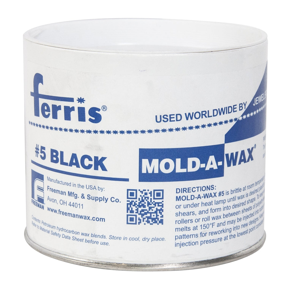 Ferris Black Mold-A-Wax 1 lb container for professional art wax blending and candle making