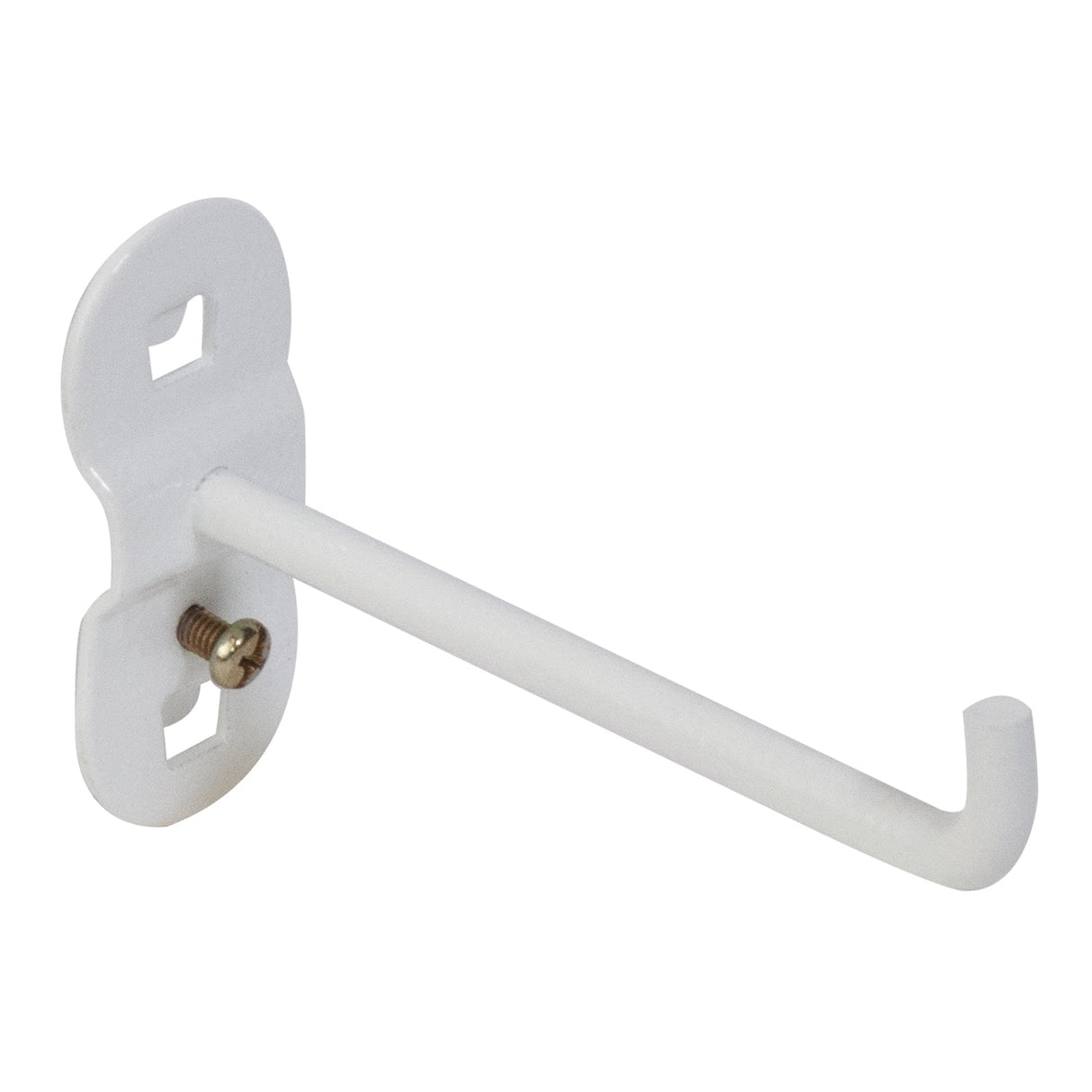 GK Smart Bench Accessories single white metal hook for pegboard tool organization