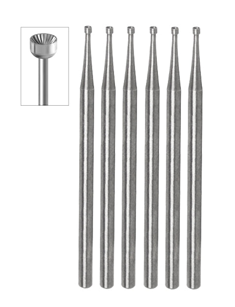 6-pack precision cup burs 0.80 mm made of Swiss Vanadium steel for dental use