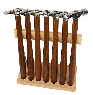 7-Piece Professional Hammer Set with Wooden Storage Stand by PMC Supplies