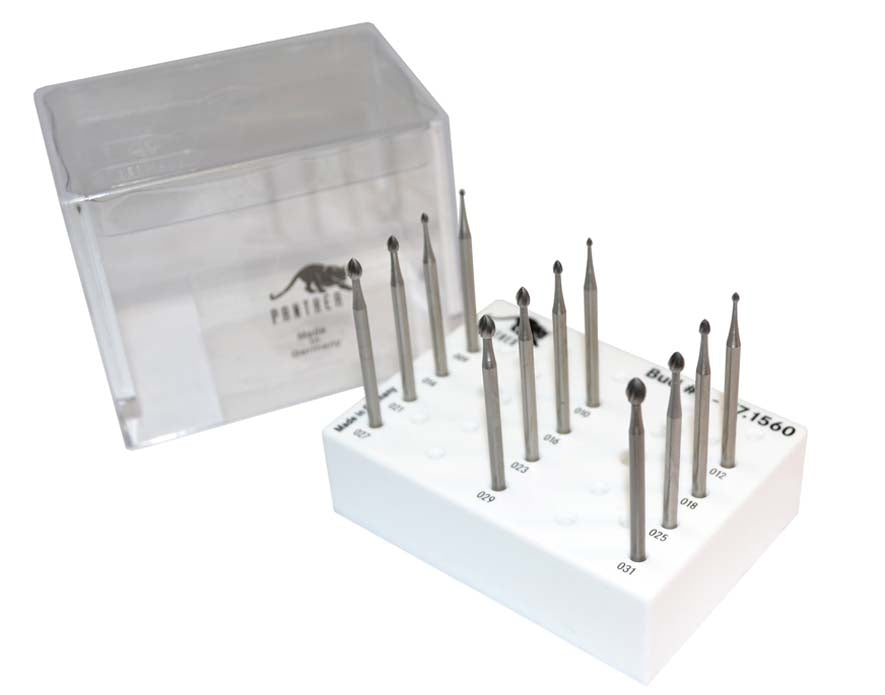 12-Piece Panther Bud Bur Set Sizes 0.90 to 3.10 MM by PMC Supplies