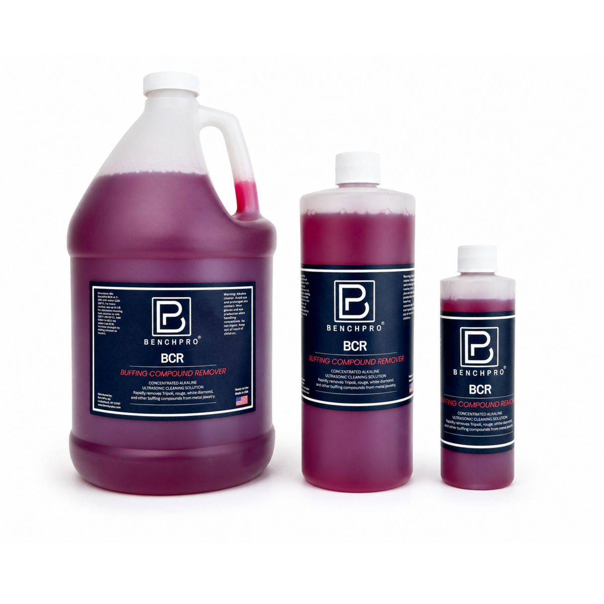 BenchPro BCR Buffing Compound Remover 1 Gallon concentrated alkaline ultrasonic cleaner for jewelry and metals