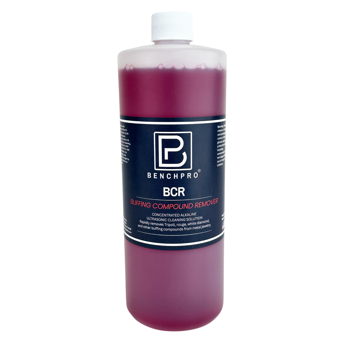BCR Buffing Compound Remover - Concentrated Alkaline Ultrasonic Cleaning Solution (1 Half Pint, Quart, Gallon)