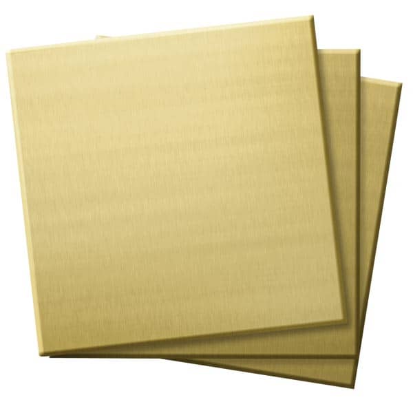 GRS 001-804 Brass Practice Plates set of three 2x2 inch flat half-hard brass plates for engraving and stone setting practice