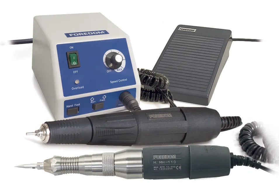 Foredom K.1090 Micromotor Kit with dual rotary and hammer handpieces for precision jewelry and engraving work