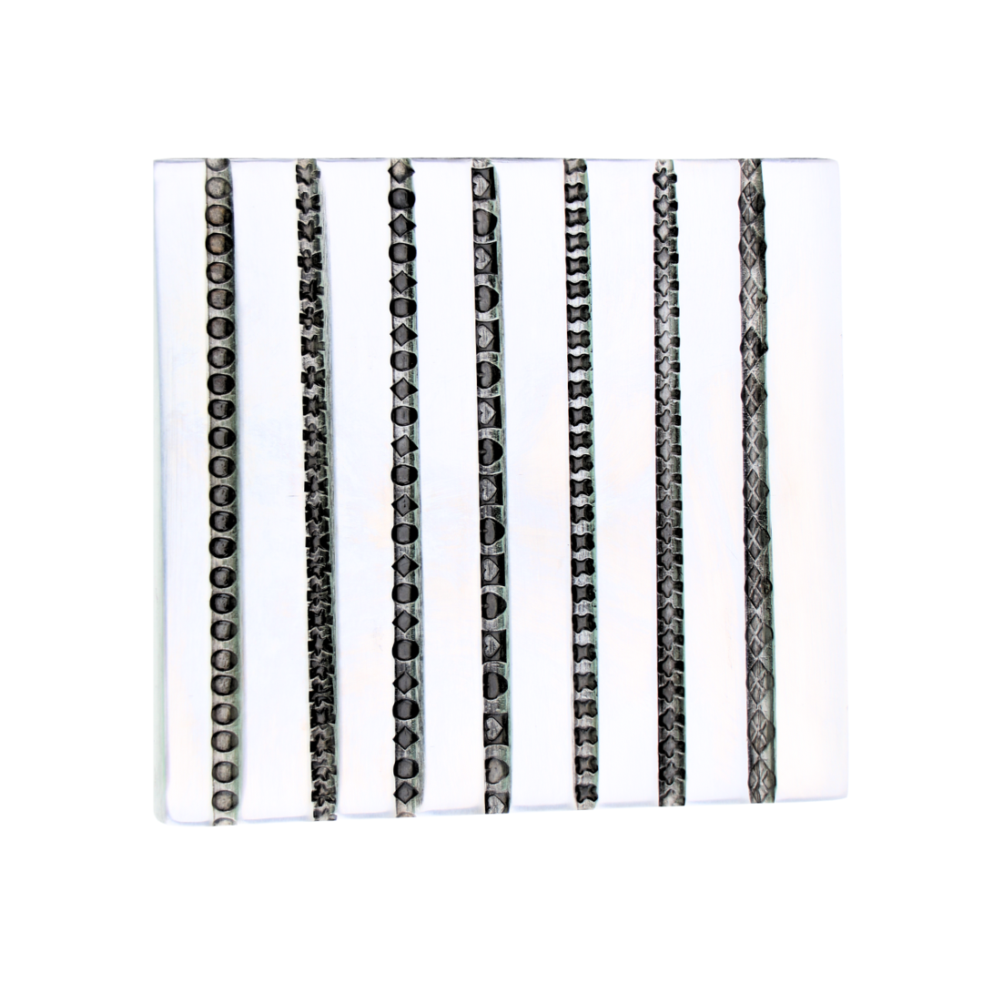 7 Design Wire Impression Die Plate #11 hardened steel jewelry texture plate with seven wire patterns